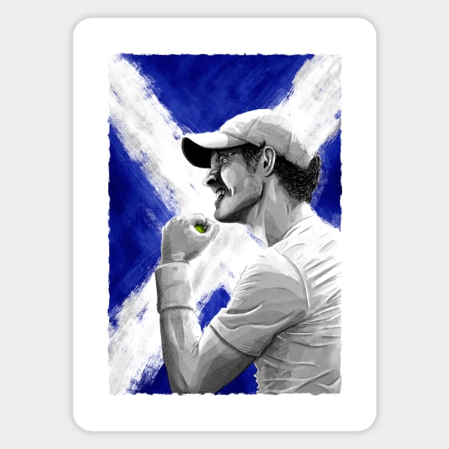 Andy Murray - Scotland Tennis Artwork Sticker by barrymasterson